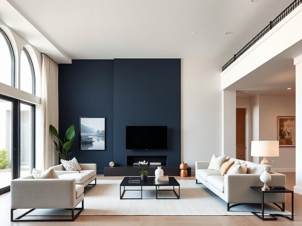 Painted accent wall in a Florida living room