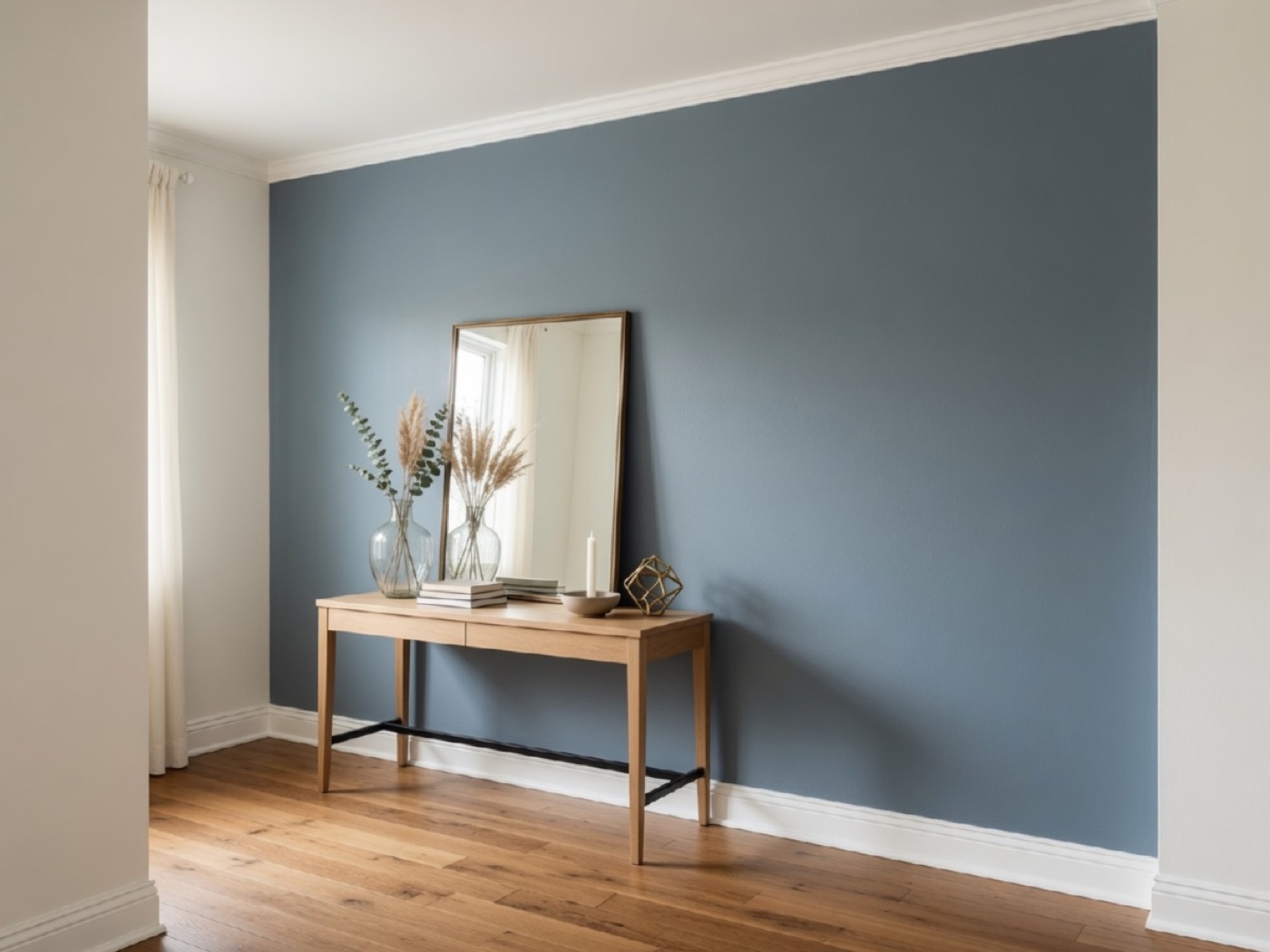 Illustrative feature wall after a professional accent paint finish