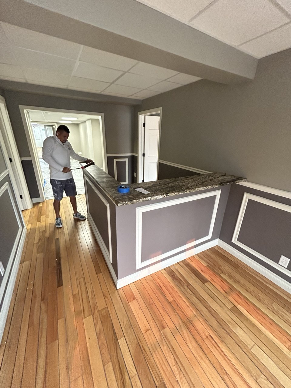 Commercial common area painting with trim detail