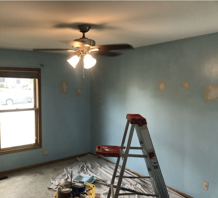 Royal Renovations drywall repair preparation inside a Southwest Florida home