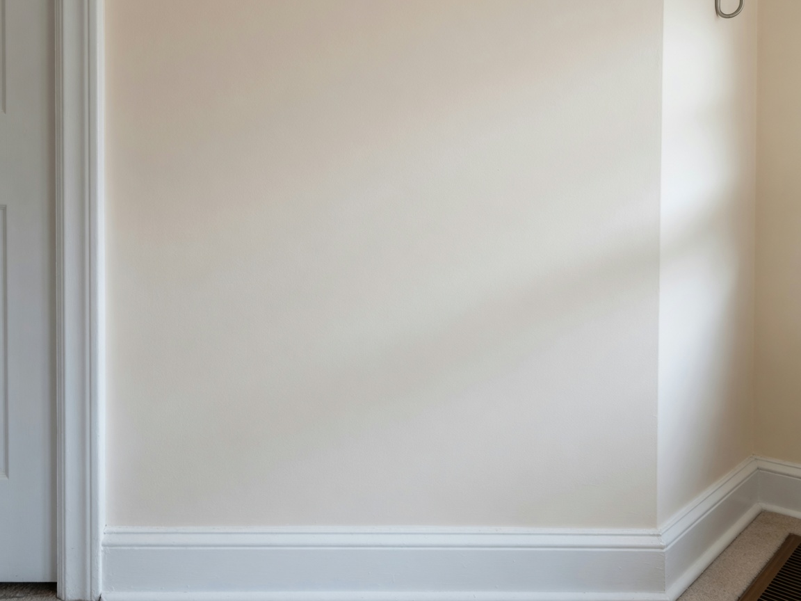 Finished residential wall after hole and impact drywall repair