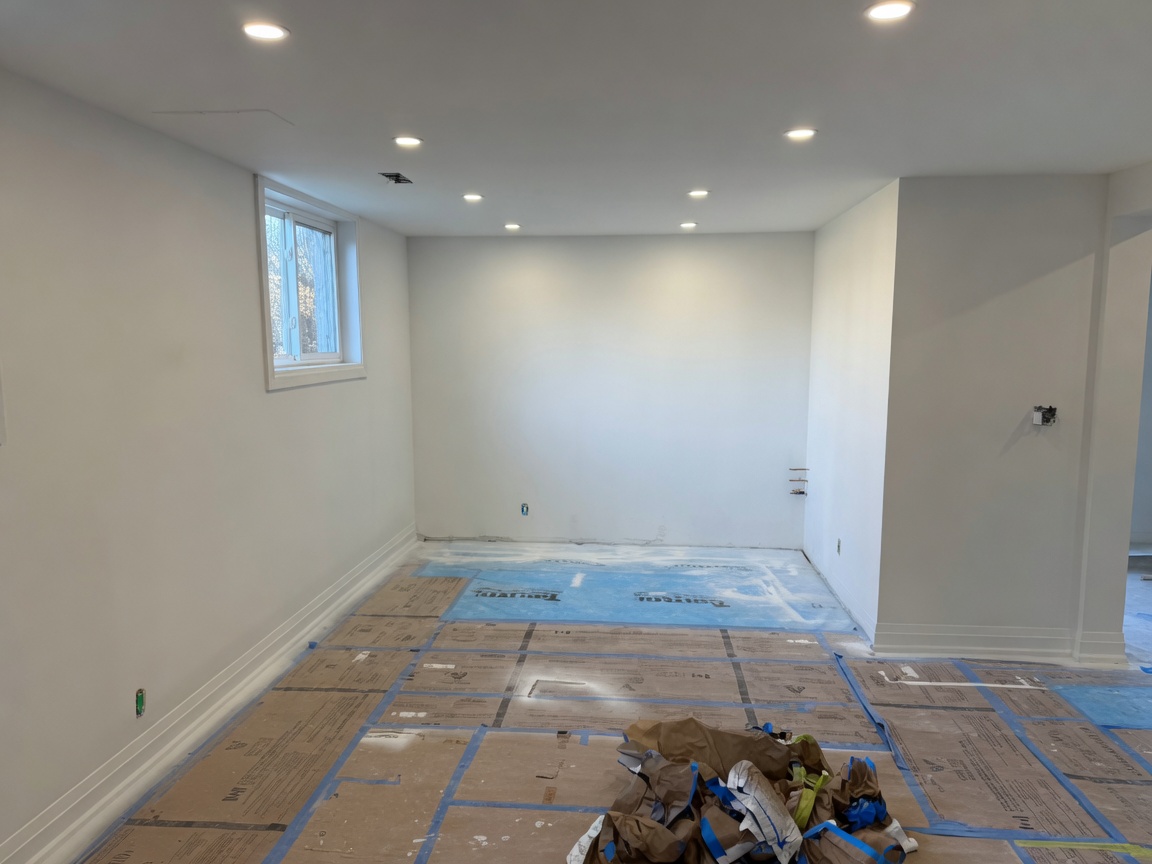 Full-room finished residential drywall planes