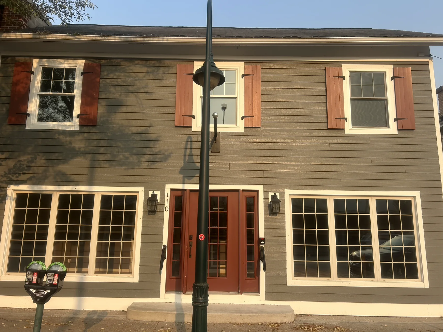 Exterior doors, shutters and trim after painting