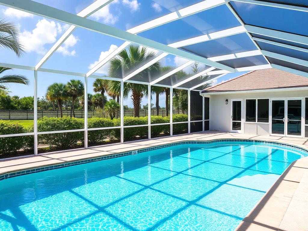 Painted lanai and pool cage