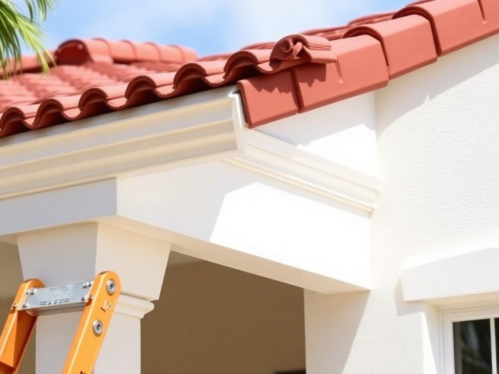 Soffit and fascia painting detail