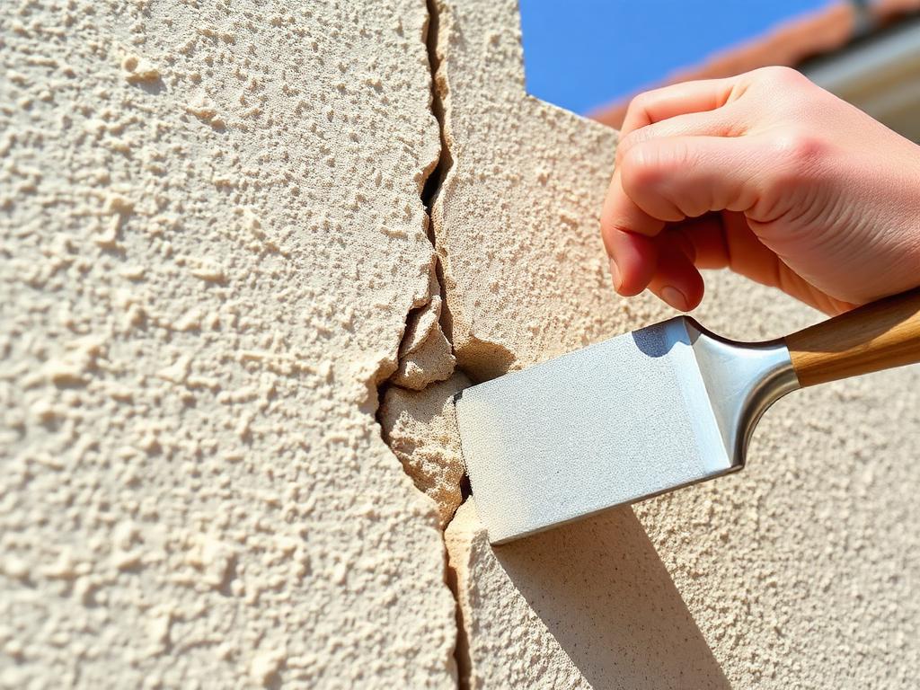 Stucco crack repair before painting
