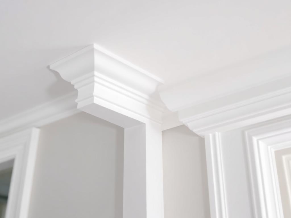 Refinished white trim and millwork detail